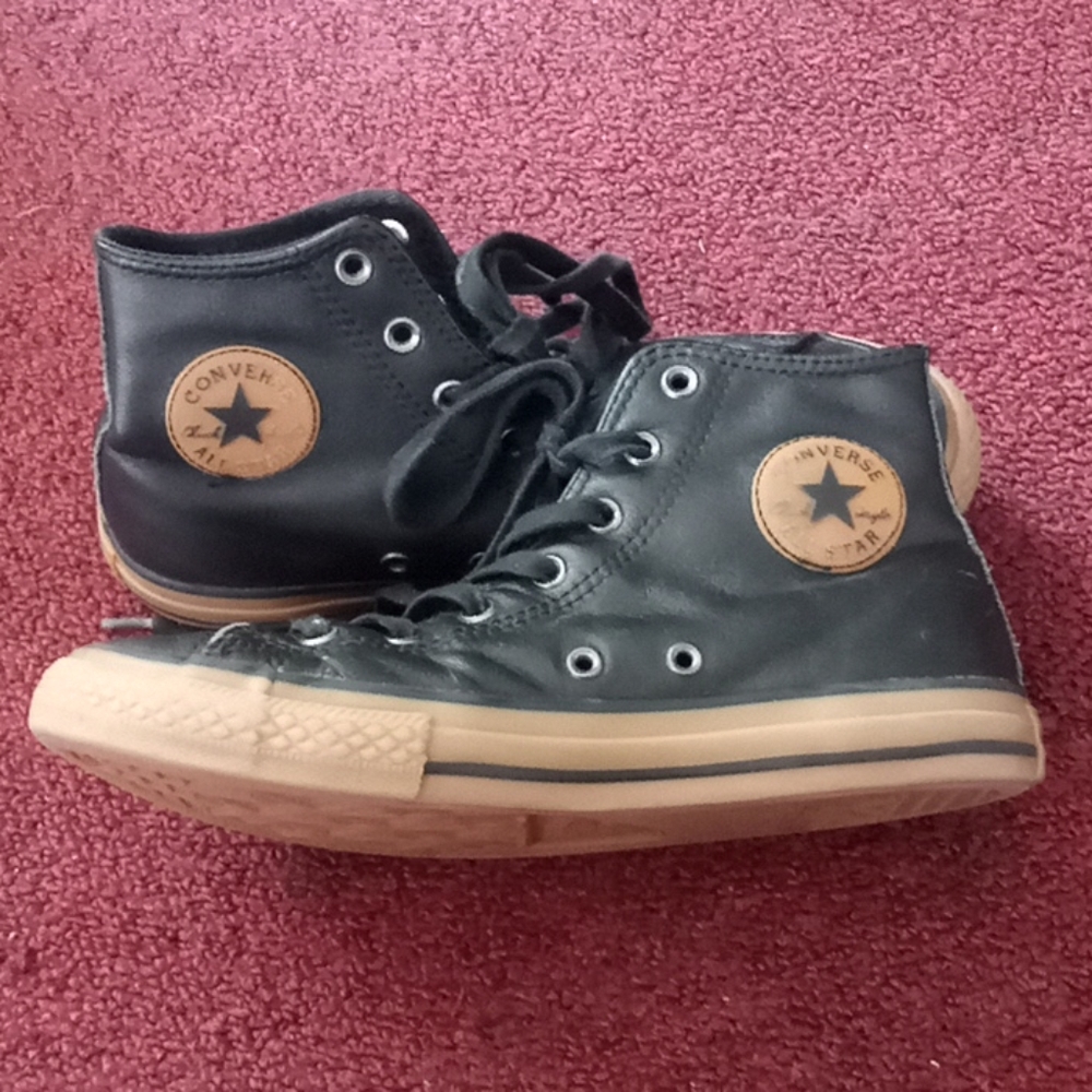 Leather Converse High Tops